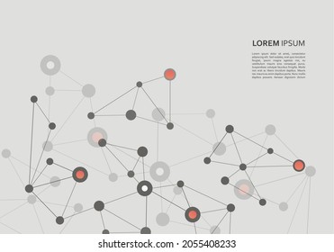 Structure molecule and communication Dna, atom, neurons. Science concept for your design. Connected lines with dots. Medical, technology, chemistry, science background. Vector illustration