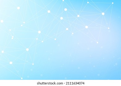 Structure molecule and communication. Dna, atom, neurons. Scientific concept for your design. Connected lines with dots. Medical, technology, chemistry, science background. Vector illustration