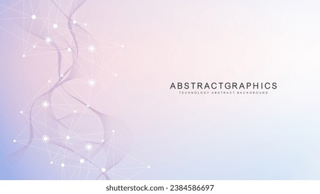 Structure molecule and communication. Dna, atom, neurons. Scientific concept for your design. Connected lines with dots. Medical, technology, chemistry, science background. Vector illustration