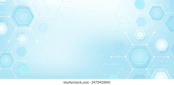 Structure molecule and communication. DNA, atom, neurons. Scientific concept for your design. Connected lines with dots. Medical, technology, chemistry, science background. Vector illustration