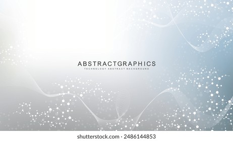 Structure molecule and communication Dna, atom, neurons. Science concept for your design. Connected lines with dots. Medical, technology, chemistry, science background. Vector illustration.