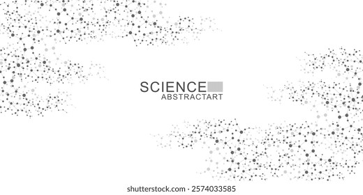 Structure molecule and communication Dna, atom, neurons. Science concept for your design. Connected lines with dots. Medical, technology, chemistry, science background. Vector illustration.