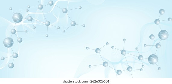 Structure molecule and communication Dna, atom, neurons. Science concept for your design. Connected lines with dots. Medical, technology, chemistry, science background. Vector illustration.