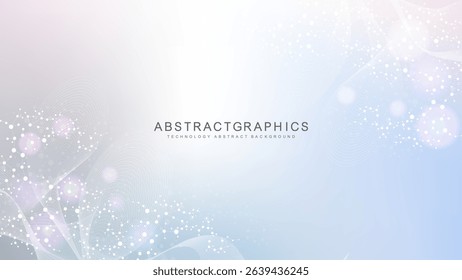 Structure molecule and communication. Dna, atom, neurons. Scientific concept for your design. Connected lines with dots. Medical, technology, chemistry, science background. Vector illustration