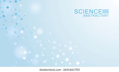 Structure molecule and communication Dna, atom, neurons. Science concept for your design. Connected lines with dots. Medical, technology, chemistry, science background. Vector illustration.