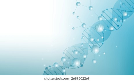 Structure molecule and communication. Dna, atom, neurons. Scientific concept for your design. Connected lines with dots. Medical, technology, chemistry, science background. illustration