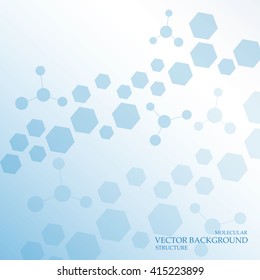 Structure molecule and communication Dna, atom, neurons. Science concept for your design. Connected lines with dots. Medical, technology, chemistry, science background. Vector illustration