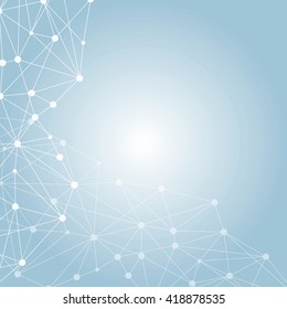 Structure molecule and communication Dna, atom, neurons. Science concept for your design. Connected lines with dots. Medical, technology, chemistry, science background. Vector illustration.