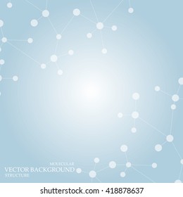 Structure molecule and communication Dna, atom, neurons. Science concept for your design. Abstract round form. Medical, technology, chemistry, science background. Vector illustration