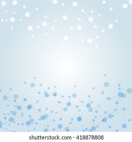 Structure molecule and communication Dna, atom, neurons. Science concept for your design. Abstract round form. Medical, technology, chemistry, science background. Vector illustration