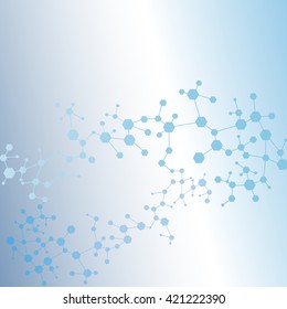Structure molecule and communication Dna, atom, neurons. Science concept for your design. Connected lines with dots. Medical, technology, chemistry, science background. Vector illustration.