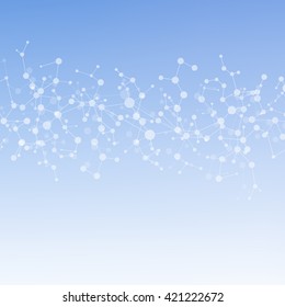 Structure molecule and communication Dna, atom, neurons. Science concept for your design. Connected lines with dots. Medical, technology, chemistry, science background. Vector illustration.