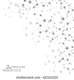 Structure molecule and communication Dna, atom, neurons. Science concept for your design. Connected lines with dots. Medical, technology, chemistry, science background. Vector illustration.