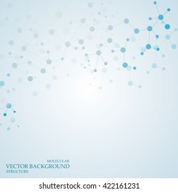 Structure molecule and communication Dna, atom, neurons. Science concept for your design. Connected lines with dots. Medical, technology, chemistry, science background. Vector illustration.