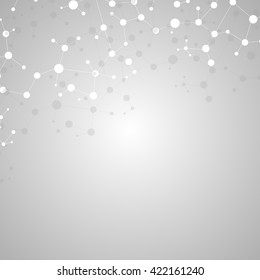 Structure molecule and communication Dna, atom, neurons. Science concept for your design. Connected lines with dots. Medical, technology, chemistry, science background. Vector illustration.