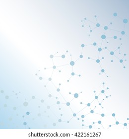 Structure molecule and communication Dna, atom, neurons. Science concept for your design. Connected lines with dots. Medical, technology, chemistry, science background. Vector illustration.