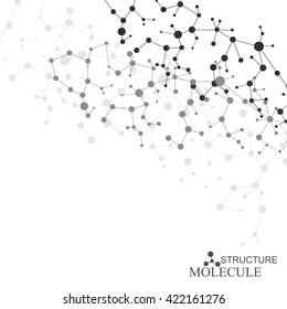 Structure molecule and communication Dna, atom, neurons. Science concept for your design. Connected lines with dots. Medical, technology, chemistry, science background. Vector illustration.