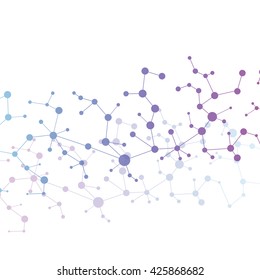 Structure molecule and communication Dna, atom, neurons. Science concept for your design. Connected lines with dots. Medical, technology, chemistry, science background. Vector illustration.