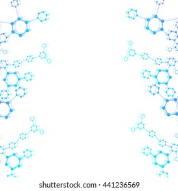 Structure molecule and communication Dna, atom, neurons. Science concept for your design. Connected lines with dots. Medical, technology, chemistry, science background. Vector illustration.