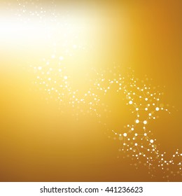 Structure molecule and communication Dna, atom, neurons. Science concept for your design. Connected lines with dots. Medical, technology, chemistry, science background. Vector illustration.