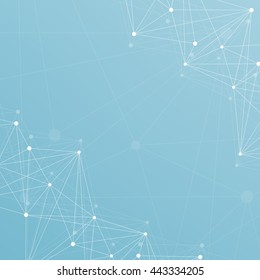 Structure molecule and communication Dna, atom, neurons. Science concept for your design. Connected lines with dots. Medical, technology, chemistry, science background. Vector illustration