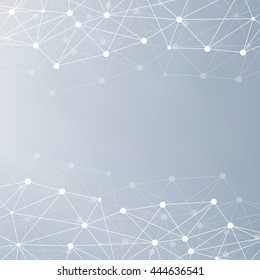Structure molecule and communication Dna, atom, neurons. Science concept for your design. Connected lines with dots. Medical, technology, chemistry, science background. Vector illustration