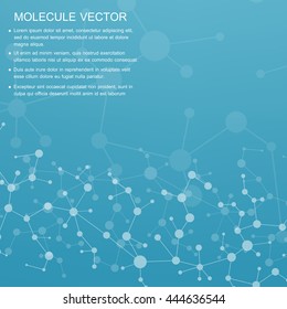 Structure molecule and communication Dna, atom, neurons. Science concept for your design. Connected lines with dots. Medical, technology, chemistry, science background. Vector illustration