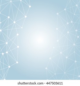 Structure molecule and communication Dna, atom, neurons. Science concept for your design. Connected lines with dots. Medical, technology, chemistry, science background. Vector illustration
