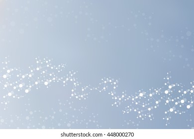 Structure molecule and communication Dna, atom, neurons. Science concept for your design. Connected lines with dots. Medical, technology, chemistry, science background. Vector illustration