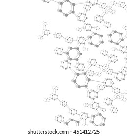 Structure molecule and communication Dna, atom, neurons. Science concept for your design. Connected lines with dots. Medical, technology, chemistry, science background. Vector illustration