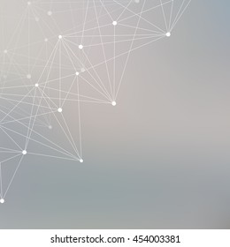 Structure molecule and communication DNA, atom, neurons. Science concept for your design. Connected lines with dots. Medical, technology, chemistry, science background. Vector illustration