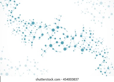 Structure molecule and communication DNA, atom, neurons. Science concept for your design. Connected lines with dots. Medical, technology, chemistry, science background. Vector illustration