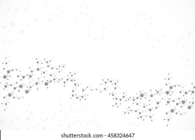 Structure molecule and communication Dna, atom, neurons. Science concept for your design. Connected lines with dots. Medical, technology, chemistry, science background. Vector illustration