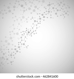 Structure molecule and communication Dna, atom, neurons. Science concept for your design. Connected lines with dots. Medical, technology, chemistry, science background. Vector illustration