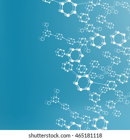 Structure molecule and communication Dna, atom, neurons. Science concept for your design. Connected lines with dots. Medical, technology, chemistry, science background. Vector illustration