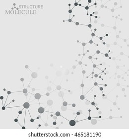 Structure molecule and communication Dna, atom, neurons. Science concept for your design. Connected lines with dots. Medical, technology, chemistry, science background. Vector illustration