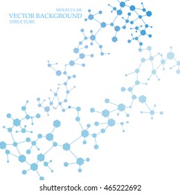 Structure molecule and communication Dna, atom, neurons. Science concept for your design. Connected lines with dots. Medical, technology, chemistry, science background. Vector illustration