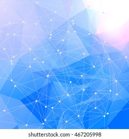 Structure molecule and communication Dna, atom, neurons. Science concept for your design. Connected lines with dots. Medical, technology, chemistry, science background. Vector illustration