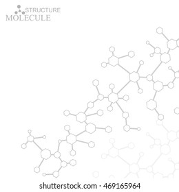 Structure molecule and communication Dna, atom, neurons. Science concept for your design. Connected lines with dots. Medical, technology, chemistry, science background. Vector illustration