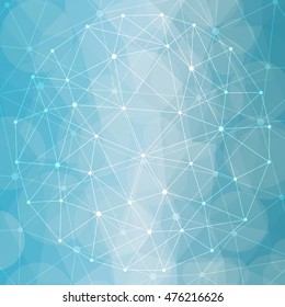 Structure molecule and communication Dna, atom, neurons. Science concept for your design. Connected lines with dots. Medical, technology, chemistry, science background. Vector illustration