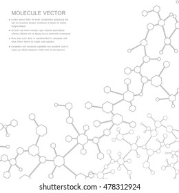 Structure molecule and communication Dna, atom, neurons. Science concept for your design. Connected lines with dots. Medical, technology, chemistry, science background. Vector illustration