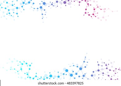 Structure molecule and communication Dna, atom, neurons. Science concept for your design. Connected lines with dots. Medical, technology, chemistry, science background. Vector illustration