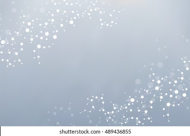 Structure molecule and communication Dna, atom, neurons. Science concept for your design. Connected lines with dots. Medical, technology, chemistry, science background. Vector illustration