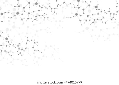 Structure molecule and communication Dna, atom, neurons. Science concept for your design. Connected lines with dots. Medical, technology, chemistry, science background. Vector illustration