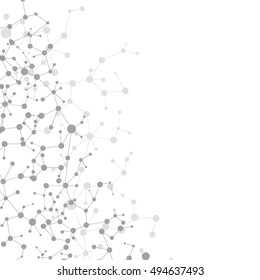 Structure molecule and communication Dna, atom, neurons. Science concept for your design. Connected lines with dots. Medical, technology, chemistry, science background. Vector illustration