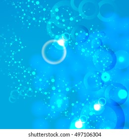 Structure molecule and communication Dna, atom, neurons. Science concept for your design. Connected lines with dots. Medical, technology, chemistry, science background. Vector illustration