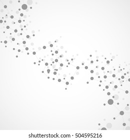 Structure molecule and communication Dna, atom, neurons. Science concept for your design. Connected lines with dots. Medical, technology, chemistry, science background. Vector illustration