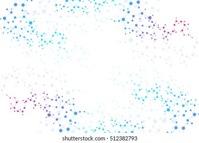 Structure molecule and communication. Dna, atom, neurons. Scientific concept for your design. Connected lines with dots. Medical, technology, chemistry, science background. Vector illustration