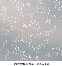 Structure molecule and communication. Dna, atom, neurons. Scientific concept for your design. Connected lines with dots. Medical, technology, chemistry, science background. Vector illustration