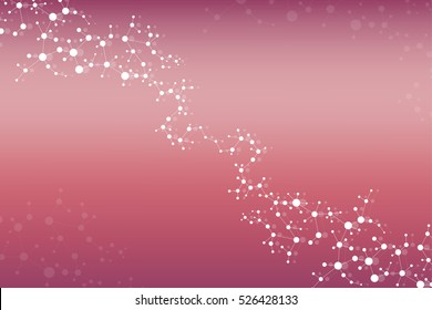 Structure molecule and communication. Dna, atom, neurons. Scientific concept for your design. Connected lines with dots. Medical, technology, chemistry, science background. Vector illustration